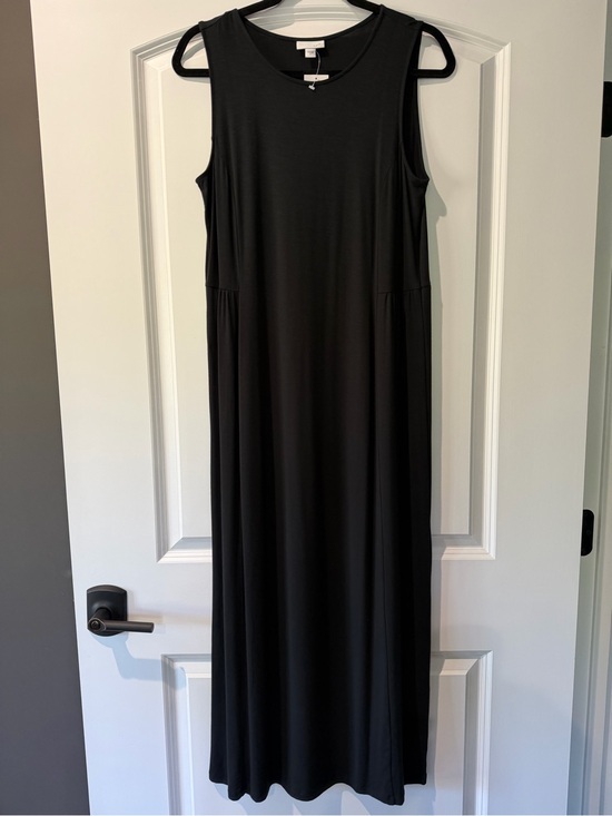 J. Jill Dresses & Skirts - 🆕 J. Jill Sleeveless Classic Comfy Scoop Neck Drop Waist Black Maxi Dress (S)